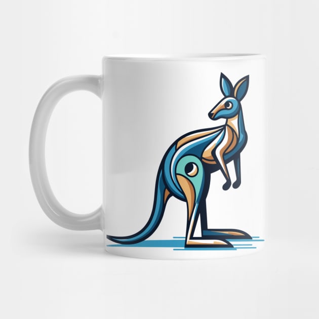 Pop art kangaroo illustration. cubism illustration of a kangaroo by gblackid